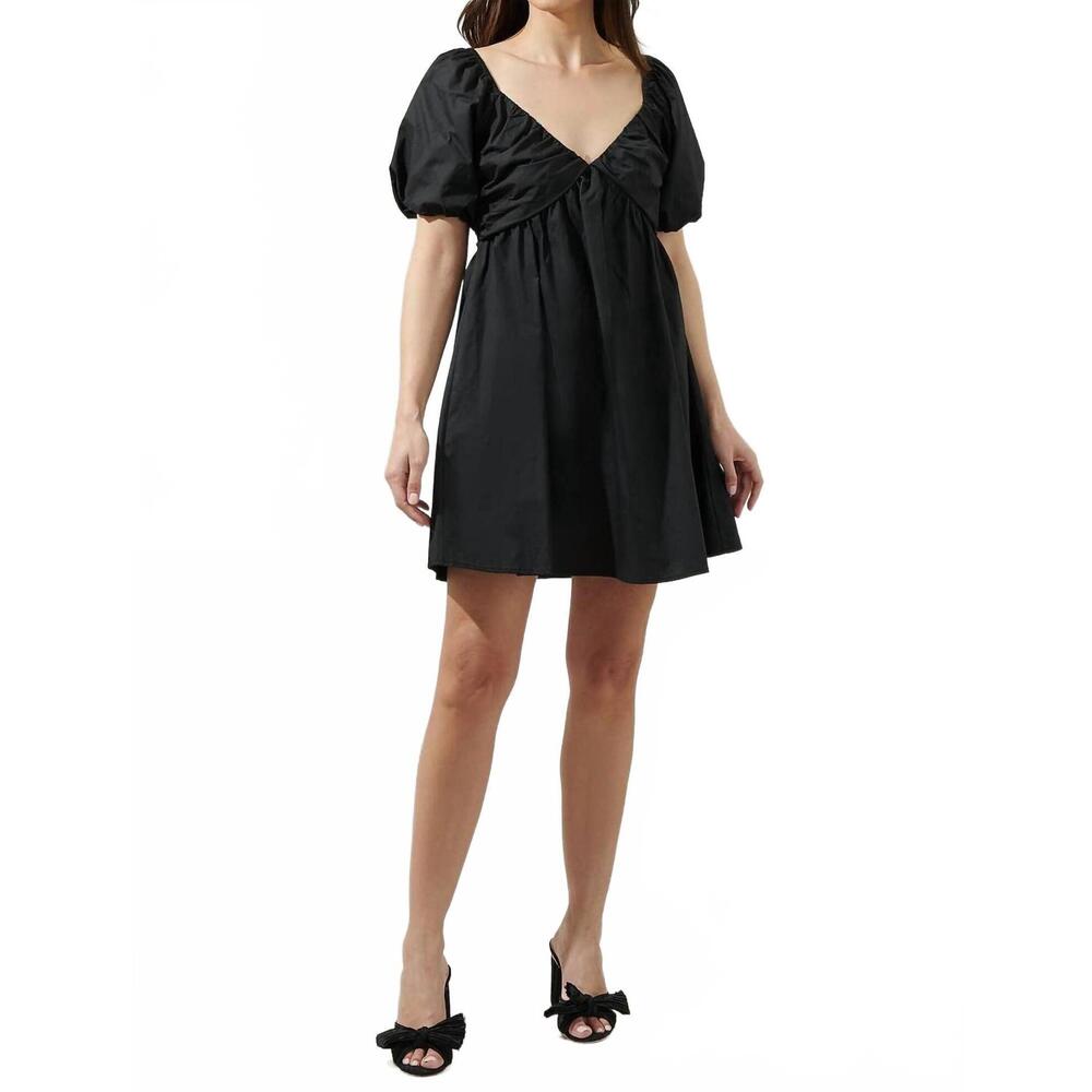 NEW SUGARLIPS leandra poplin mini dress in black - Picture 3 of 4